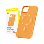 BASEUS Magnetno ohišje za iPhone 15 Plus Fauxther Series (oranžno)