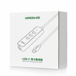 Ugreen CM416 HUB adapter USB-C - 3x USB 3.1 / RJ45 PD, belo