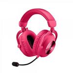Logitech G Pro X 2 Lightspeed gaming slušalke, roza, bluetooth/brezžične, mikrofon