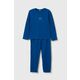Otroška pižama United Colors of Benetton - modra. Otroški pižama iz kolekcije United Colors of Benetton. Model izdelan iz elastične pletenine.