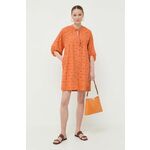 Bombažna obleka Marella oranžna barva - oranžna. Casual obleka iz kolekcije Marella. Model izdelan iz enobarvne tkanine. Model iz izjemno udobne in zračne tkanine je idealen za toplejše letne čase.