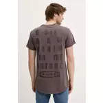Bombažna kratka majica G-Star Raw moška, rjava barva, D25971-2653 - rjava. Kratka majica iz kolekcije G-Star Raw, izdelana iz tanke, elastične pletenine. Model iz izjemno udobne bombažne tkanine.