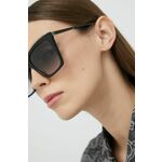 Sončna očala Saint Laurent ženski, črna barva - črna. Sončna očala iz kolekcije Saint Laurent. Model s toniranimi stekli in okvirji iz kombinacije umetne snovi in kovine. Ima filter UV 400.