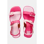 Camper sandali s polno peto (blok) usnjeni TWS roza K201739.007
