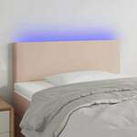 vidaXL LED posteljno vzglavje kapučino 80x5x78/88 cm umetno usnje