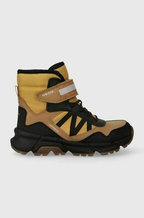 Otroški zimski škornji Geox J36LCD 0MEFU J FLEXYPER PLUS rumena barva - rumena. Zimski čevlji iz kolekcije Geox. Podloženi model izdelan iz kombinacije tekstilnega materiala in ekološkega usnja. Model s povečano vodoodpornostjo.