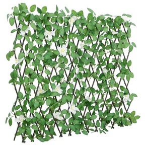 Vidaxl Umetni bršljan raztegljiva ograja zelena 186x30 cm