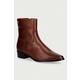 Tommy Hilfiger gležnarski čevlji ženski usnjeni LEATHER ANKLE BOOT W ZIP rjava FW0FW09921