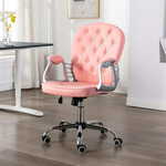 shumee Vrtljiv pisarniški stol roza umetno usnje
