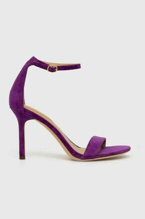 Sandali iz semiša Lauren Ralph Lauren Allie vijolična barva