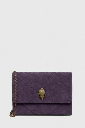 Usnjena torbica Kurt Geiger London vijolična barva - vijolična. Majhna torbica iz kolekcije Kurt Geiger London. Model na zapenjanje