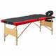 vidaXL Zložljiva masažna miza 3-conska les črna in rdeča