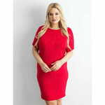 Factoryprice Ženska obleka z mehkim sijajem PLUS SIZE rdeča NU-SK-13742.14_310550 38