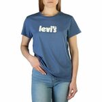 Bombažna kratka majica Levi's - modra. Lahkotna kratka majica iz kolekcije Levi's. Model izdelan iz tanke, elastične pletenine.