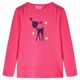 vidaXL Otroška majica z dolgimi rokavi potisk jelenčka živo roza 92