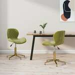 vidaXL 335053 Swivel Dining Chairs 2 pcs Light Green Velvet