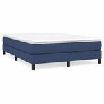 shumee Box spring postelja z vzmetnico modra 160x200 cm blago