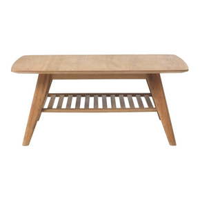 Kavna mizica iz hrastovega lesa s polico Unique Furniture Rho