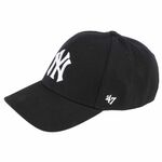 Kapa s šiltom 47brand Mlb New York Yankees črna barva - črna. Kapa s šiltom vrste baseball iz kolekcije 47brand. Model izdelan iz tkanine z nalepko.
