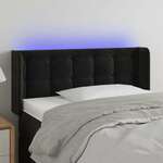 shumee LED posteljno vzglavje črno 83x16x78/88 cm žamet