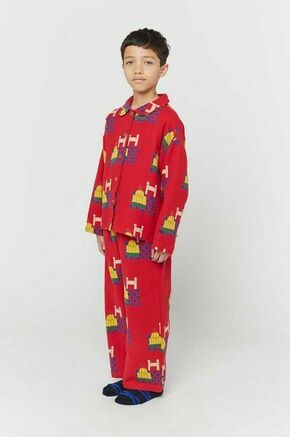 Otroška pižama Bobo Choses rdeča barva - rdeča. Otroški pižama iz kolekcije Bobo Choses. Model izdelan iz vzorčaste pletenine.