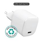 eSTUFF INFINITE USB-C polnilec EU PD 20W Bel 98% reciklirana plastika
