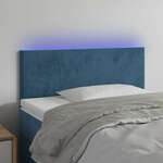 Greatstore LED posteljno vzglavje temno modro 100x5x78/88 cm žamet