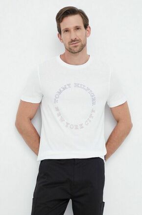 Bombažna kratka majica Tommy Hilfiger bela barva - bela. Kratka majica iz kolekcije Tommy Hilfiger