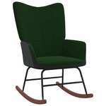 shumee Gugalni stol temno zelen žamet in PVC