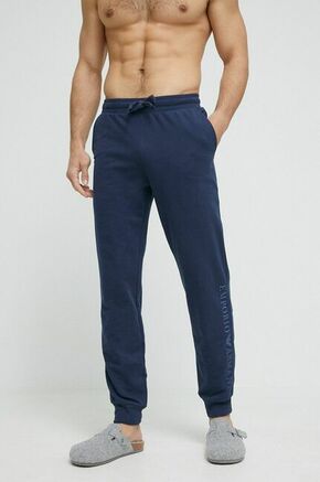 Bombažne hlače Emporio Armani Underwear mornarsko modra barva - mornarsko modra. Hlače iz kolekcije Emporio Armani Underwear. Model izdelan iz tanke