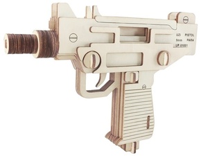 Woodcraft Lesena 3D sestavljanka UZI pištole