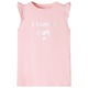 vidaXL Otroška majica s kratkimi rokavi z volančki svetlo roza 128