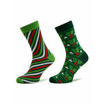 Rainbow Socks Set 2 parov ženskih visokih nogavic Xmas Socks Balls Adults Gifts Pak 2 Pisana
