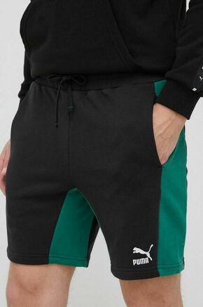 Bombažne kratke hlače Puma črna barva - črna. Kratke hlače iz kolekcije Puma. Model izdelan iz rahlo elastičnega materiala
