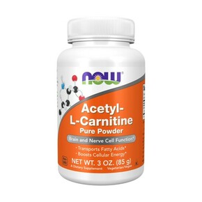 Acetil-L-karnitin v prahu NOW (85 g)
