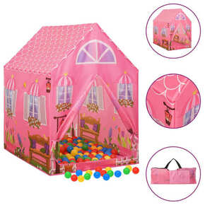 VidaXL Otroški šotor za igranje roza 69x94x104 cm