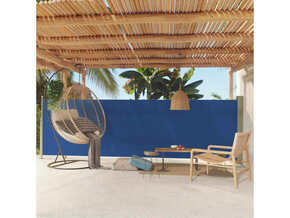 VIDAXL Zložljiva stranska tenda za teraso 160x500 cm modra