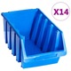 vidaXL Zabojčki za shranjevanje 14 kosov modra plastika