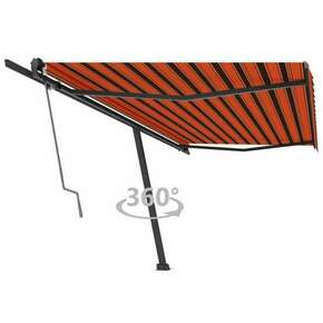 Prostostoječa avtomatska tenda 500x300 cm oranžna/rjava - vidaXL - večbarvno - 68