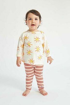 Otroška bombažna majica z dolgimi rokavi Bobo Choses bež barva - bež. Majica z dolgimi rokavi za dojenčka iz kolekcije Bobo Choses. Model izdelan iz vzorčaste pletenine.