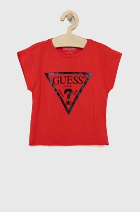 Guess otroški t-shirt - rdeča. Otroški T-shirt iz kolekcije Guess. Model izdelan iz tanke