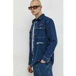 Jeans srajca Karl Lagerfeld Jeans moška, mornarsko modra barva - mornarsko modra. Srajca iz kolekcije Karl Lagerfeld Jeans, izdelana iz jeansa. Model iz togega materiala, ki ohranja obliko.