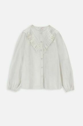 Otroška bombažna srajca Coccodrillo bela barva - bela. Otroški srajca iz kolekcije Coccodrillo