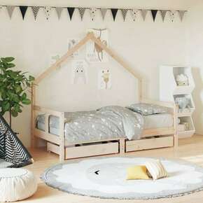 Shumee Otroški posteljni okvir s predali 80x160 cm trdna borovina