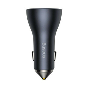 BASEUS Baseus Golden Contactor Pro avtomobilski polnilec USB-A + 2x USB-C 65W temno siva (CGJP010013)