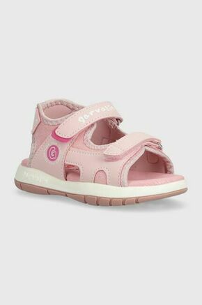 Otroški sandali Garvalin roza barva - roza. Otroški sandali iz kolekcije Garvalin. Model je izdelan iz kombinacije ekološkega usnja in tekstilnega materiala. Model z mehkim
