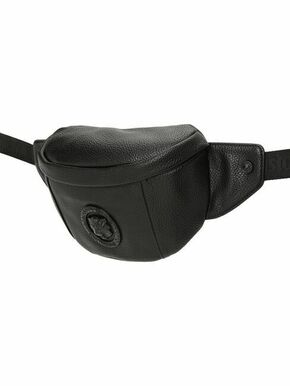 Torbica za okoli pasu Just Cavalli črna barva - črna. Pasna torbica iz kolekcije Just Cavalli. Model izdelan iz ekološkega usnja.