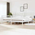 shumee Okvir za posteljo, bel, masivni les, 180x200 cm, 6FT, Super King
