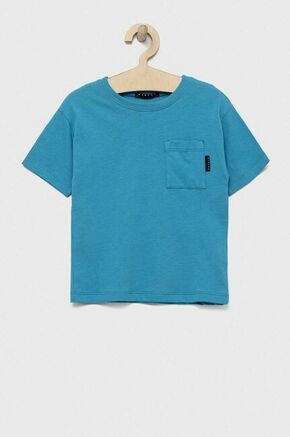 Otroška bombažna kratka majica Sisley - modra. Otroške lahkotna kratka majica iz kolekcije Sisley