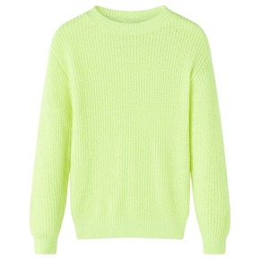 VidaXL Otroški pulover pleten neon rumen 140